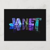 Carte Postale Le nom Janet en lumières 3D (photo) (Devant)