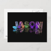Carte Postale Le nom Jason en lumières 3D (photo) (Devant / Derrière)