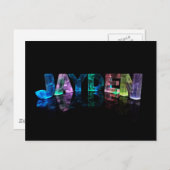 Carte Postale Le nom Jayden en lumières 3D (photo) (Devant / Derrière)