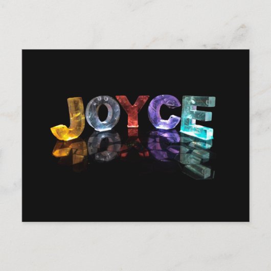 Carte Postale Le nom Joyce en lumières 3D (photo) (Devant)