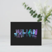 Carte Postale Le nom Julian en lumières 3D (photo) (Debout devant)