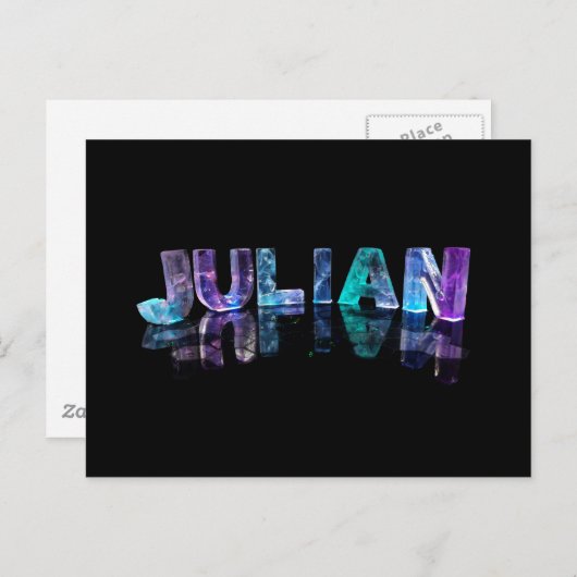 Carte Postale Le nom Julian en lumières 3D (photo) (Devant / Derrière)