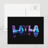 Carte Postale Le nom Layla en lumières 3D (photo) (Devant / Derrière)