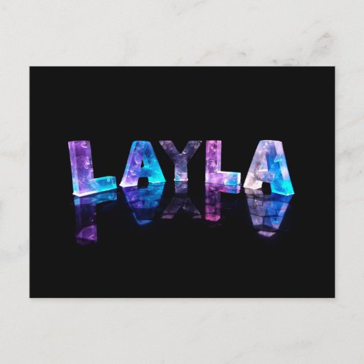 Carte Postale Le nom Layla en lumières 3D (photo) (Devant)