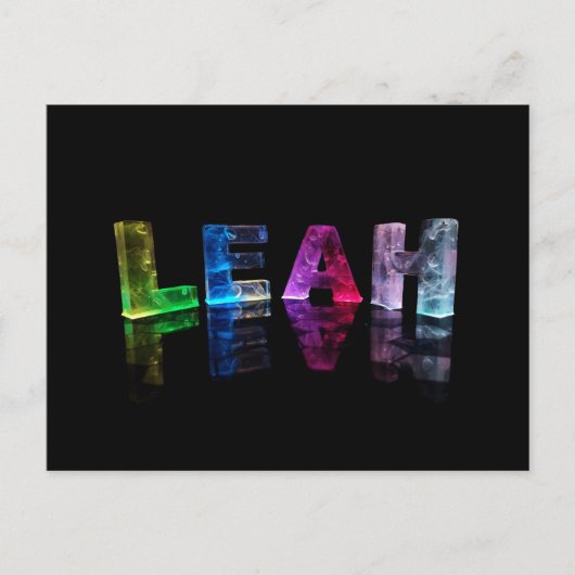 Carte Postale Le nom Leah en lumières 3D (photo) (Devant)