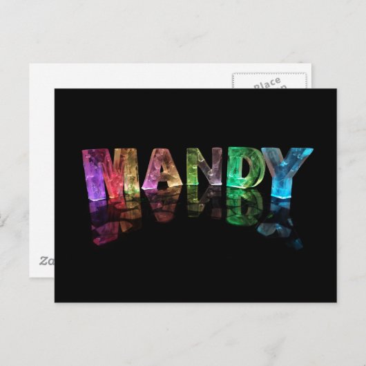 Carte Postale Le nom Mandy en lumières 3D (photo) (Devant / Derrière)