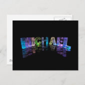 Carte Postale Le nom Michael en lumières 3D (photo) (Devant / Derrière)
