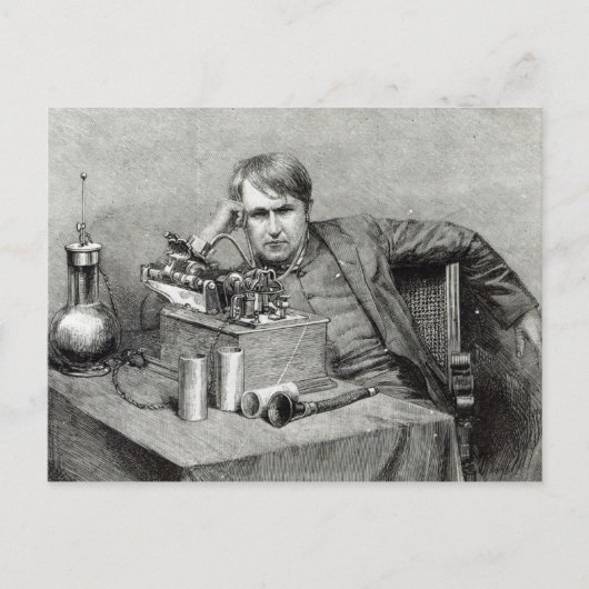 Carte Postale Le nouveau phonographe de M. Edison (Devant)