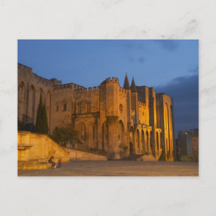 Carte Postale Le Palais des Papes à Avignon au coucher du soleil