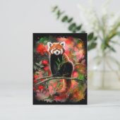 Carte Postale Le panda rouge est assis sur une branche (Debout devant)