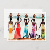 Carte Postale Le panier des femmes africaines sur les têtes Long (Devant / Derrière)