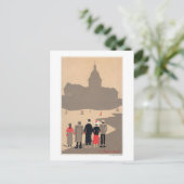 Carte Postale Le Panthéon Art Déco Scène Paris, France (Debout devant)