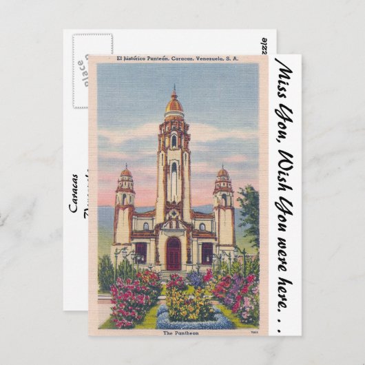 Carte Postale Le Panthéon, Caracas, Venezuela (Devant / Derrière)