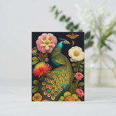 Carte Postale Le paon | Moderne Haeckel (Debout devant)