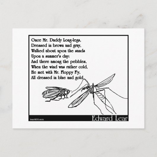 Carte Postale Le papa Jambes longues et la mouche (Devant)