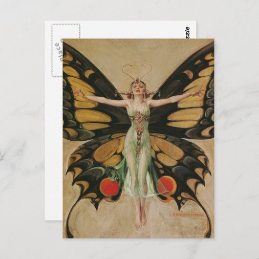 Carte Postale Le papillon - Papillon fille  (Devant / Derrière)