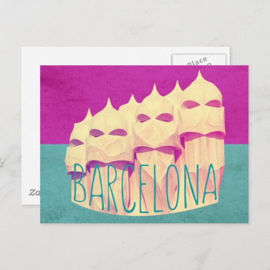 Carte Postale Le paradis de Barcelone Gaudi (Devant / Derrière)