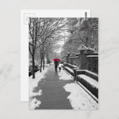 Carte Postale Le parapluie rouge (Devant / Derrière)