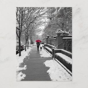 Carte Postale Le parapluie rouge