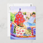 Carte Postale Le Parc de Gaudi. (Devant / Derrière)