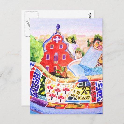 Carte Postale Le Parc de Gaudi. (Devant / Derrière)