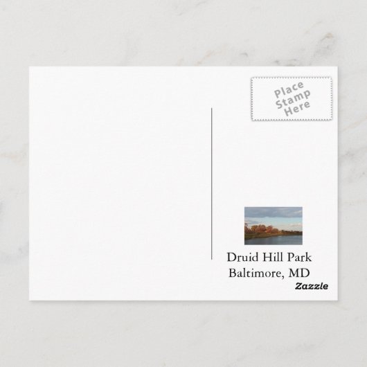 Carte Postale Le parc Druid Hill (Dos)