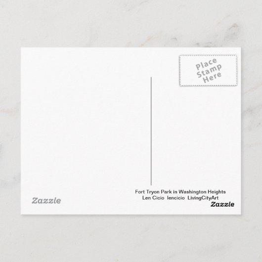 Carte Postale Le Parc Fort Tryon Au Bord Des Cloîtres (Dos)