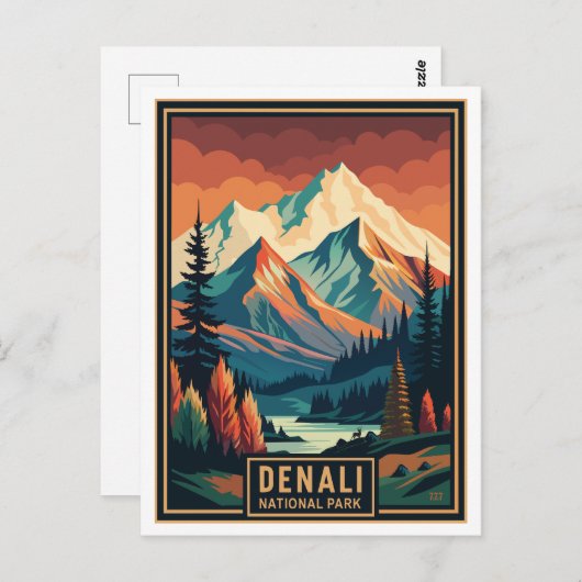 Carte Postale Le Parc national Retro Denali (Devant / Derrière)