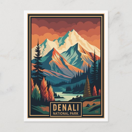 Carte Postale Le Parc national Retro Denali (Devant)