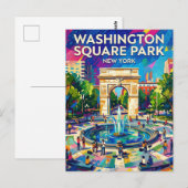 Carte Postale le parc Washington Square États-Unis (Devant / Derrière)