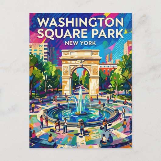 Carte Postale le parc Washington Square États-Unis (Devant)