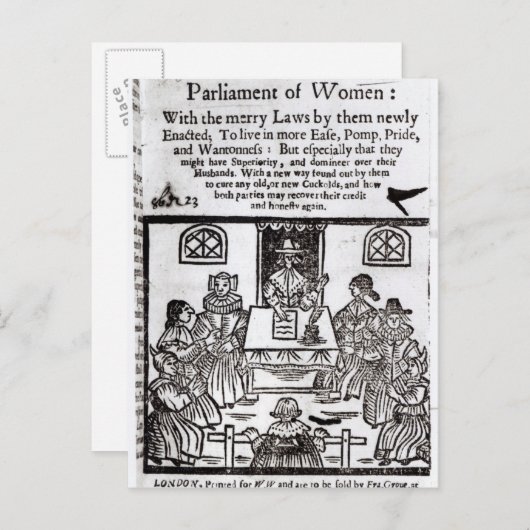 Carte Postale Le Parlement des Femmes, 1656 (Devant / Derrière)