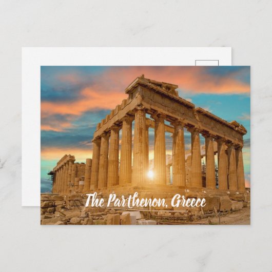 Carte Postale Le Parthénon Grèce stylisé (Devant / Derrière)