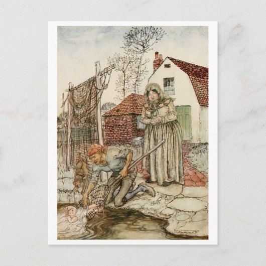 Carte Postale Le pêcheur et sa femme (Devant)