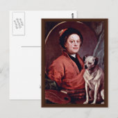 Carte Postale Le Peintre Et Son Carlin Autoportrait De Hogarth, (Devant / Derrière)