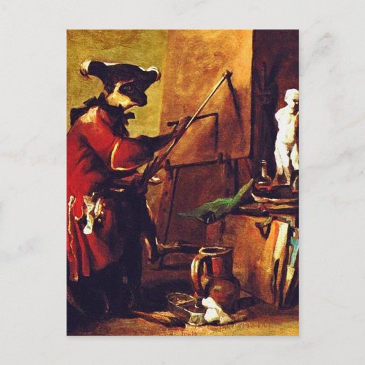 Carte Postale Le peintre singe (Devant)