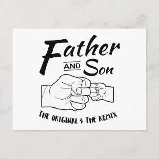 Carte Postale Le père et le fils Fist bump