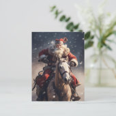 Carte Postale Le Père Noël à cheval (Debout devant)