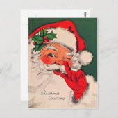 Carte Postale Le Père Noël chatouille son nez (Devant / Derrière)