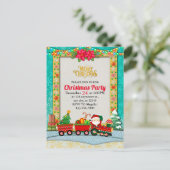 Carte Postale Le Père Noël en train de recevoir des cadeaux et u (Debout devant)