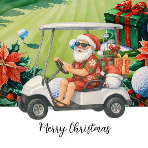 Carte Postale Le Père Noël est Noël de golf en juillet