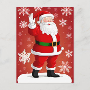 Carte Postale Le Père Noël Festif avec arbre de Noël