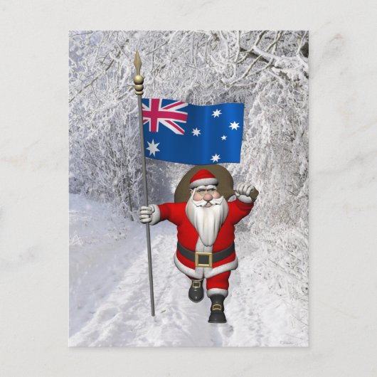 Carte Postale Le Père Noël visite l'Australie (Devant)