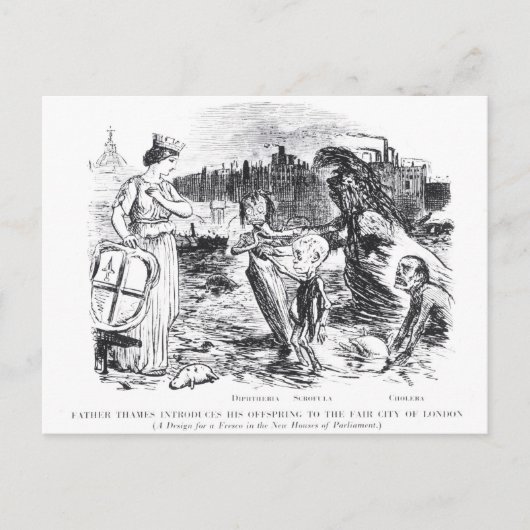 Carte Postale Le père Thames présente sa progéniture (Devant)