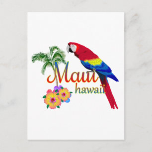 Carte Postale Le perroquet de l'île tropicale de Maui Hawaii