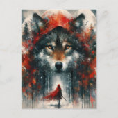 Carte Postale Le Petit Chaperon Rouge et le Loup (Devant)