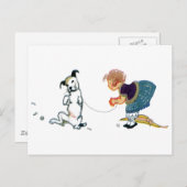 Carte Postale Le petit chien Dancing Jig pour fille (Devant / Derrière)