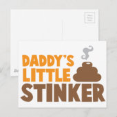 Carte Postale Le petit ENTRETIEN de papa avec mignonette poo (Devant / Derrière)