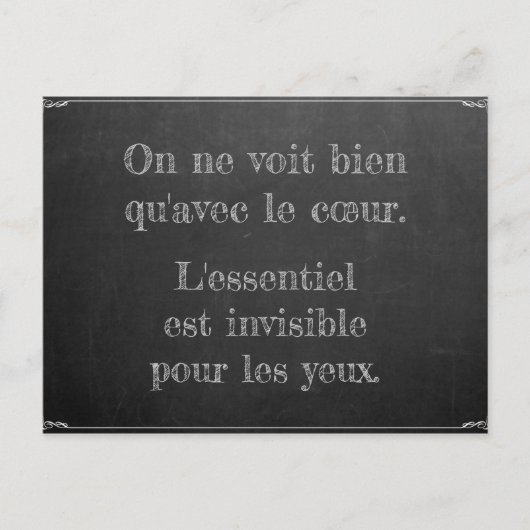 Carte Postale Le Petit Prince Zitat (Devant)