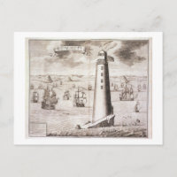Le phare Eddystone, gravé par Hendrick Hul